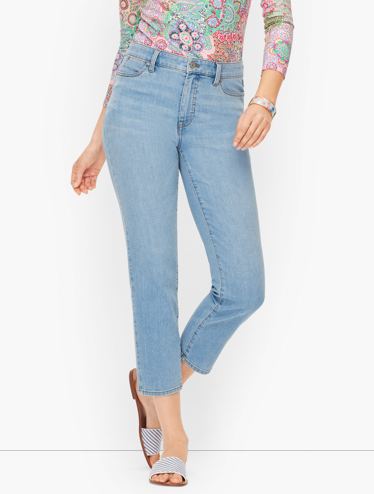 Straight Leg Crop Jeans - Anchor Wash
