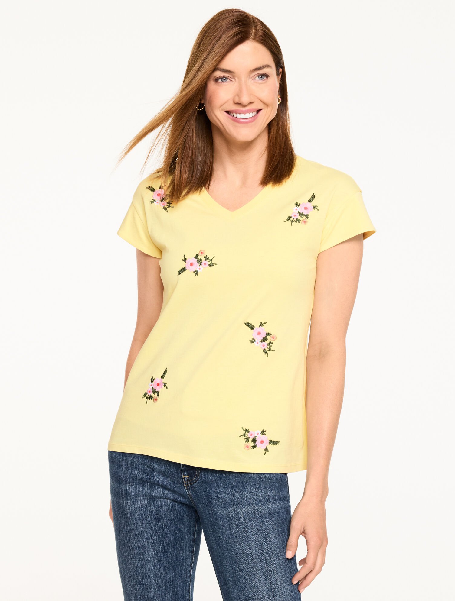 V-Neck Tee - Picnic Floral