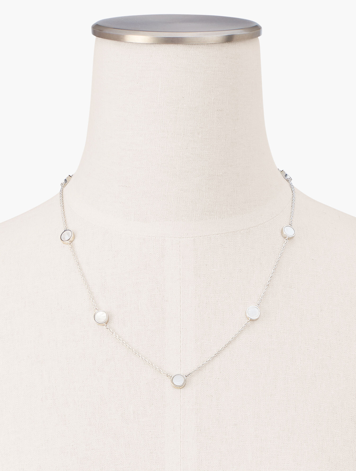 Sterling Silver Mother Of Pearl Disc Necklace