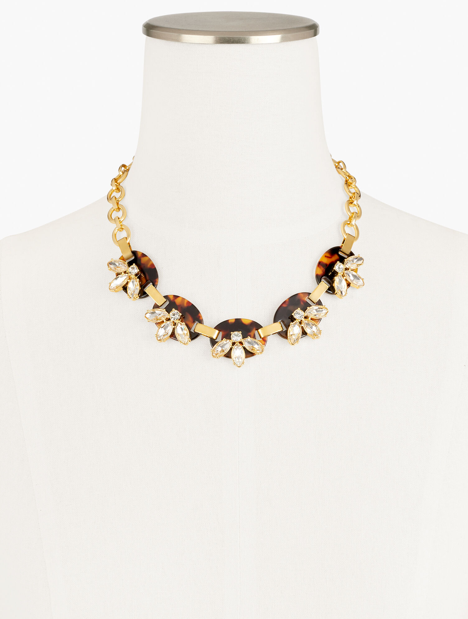 Crystal Tortoiseshell Link Necklace 