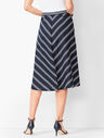 Dobby-Weave Stripe Midi Skirt