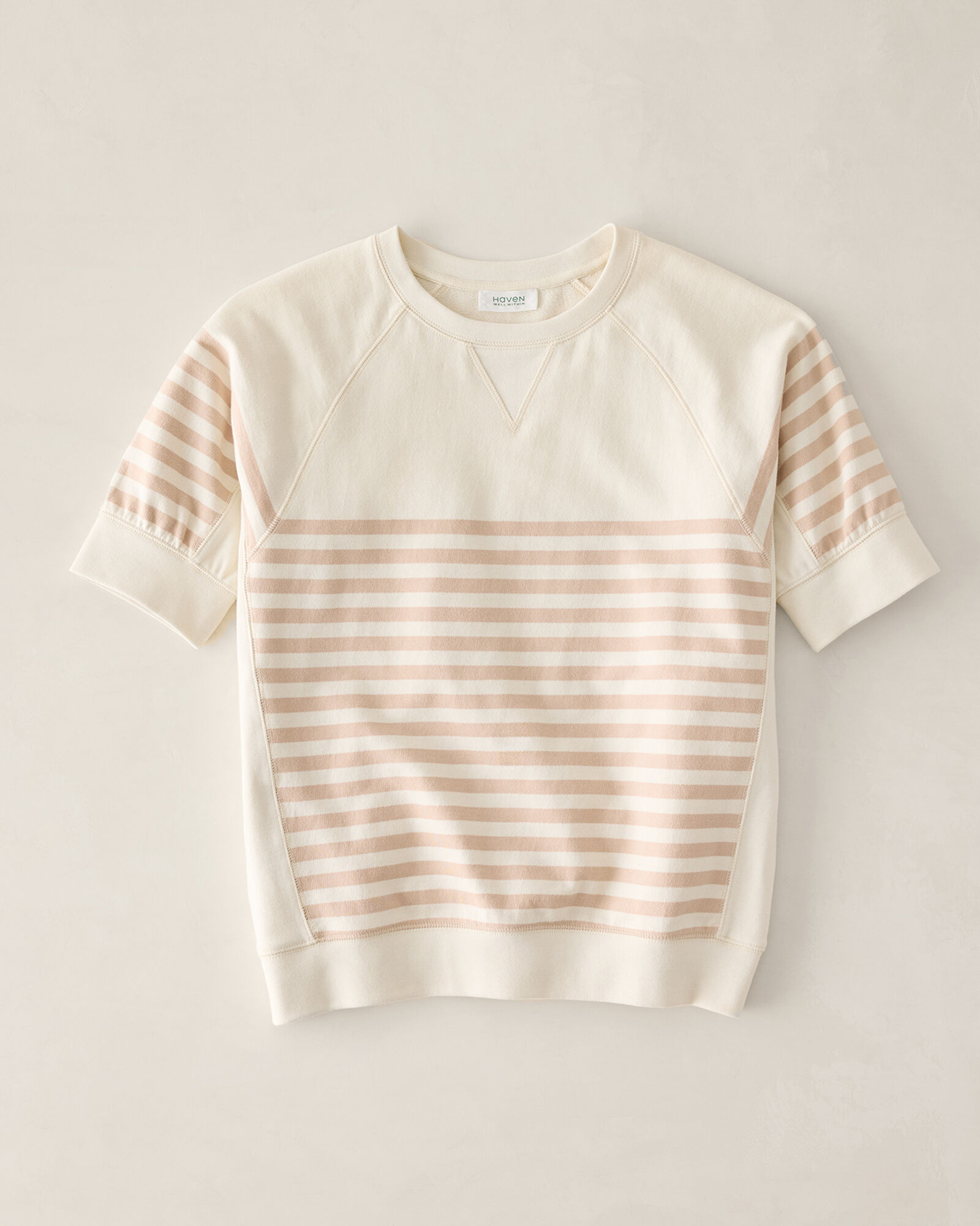 Organic Cotton Terry Striped Crewneck Top