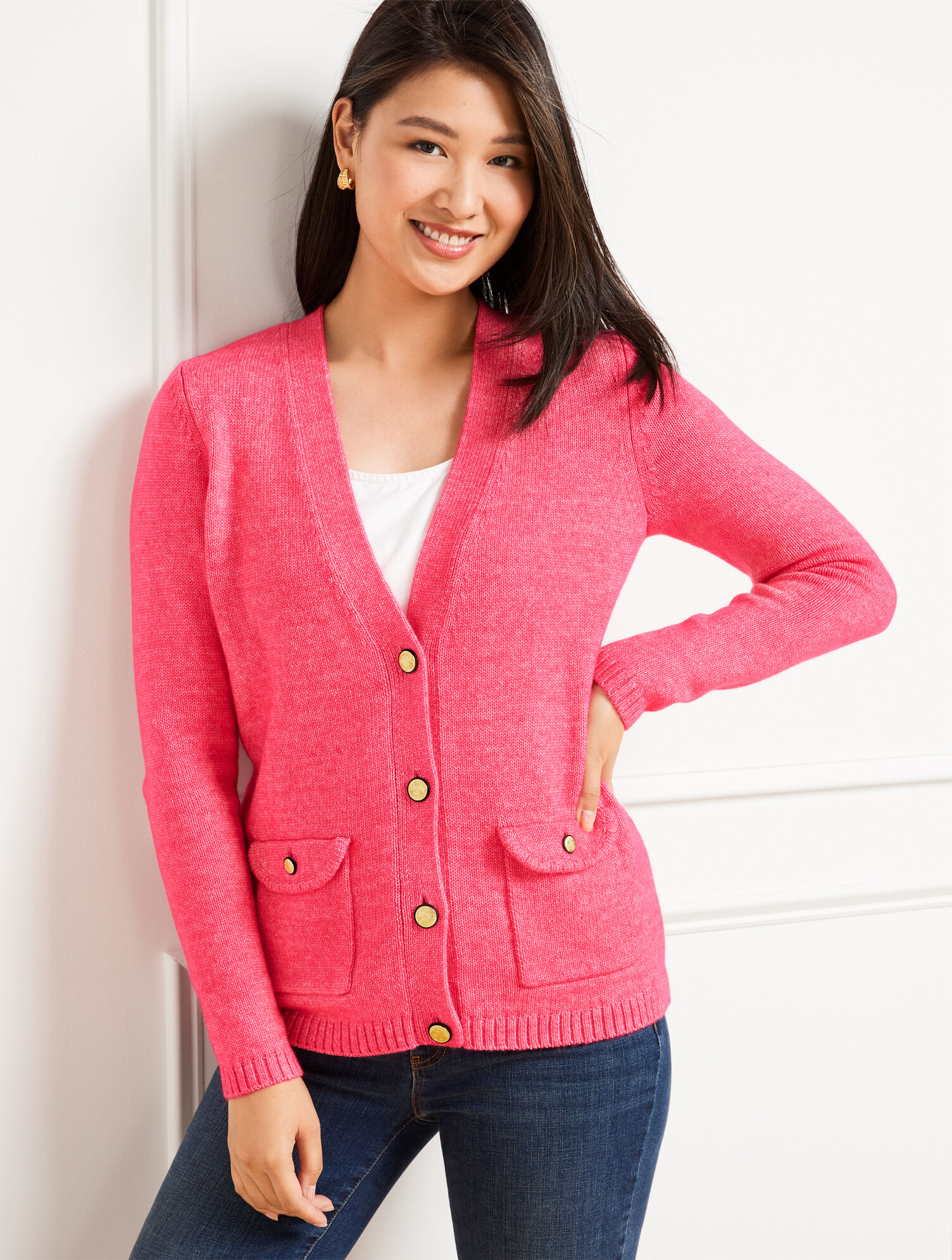 Flap Pocket Cardigan - Honeysuckle