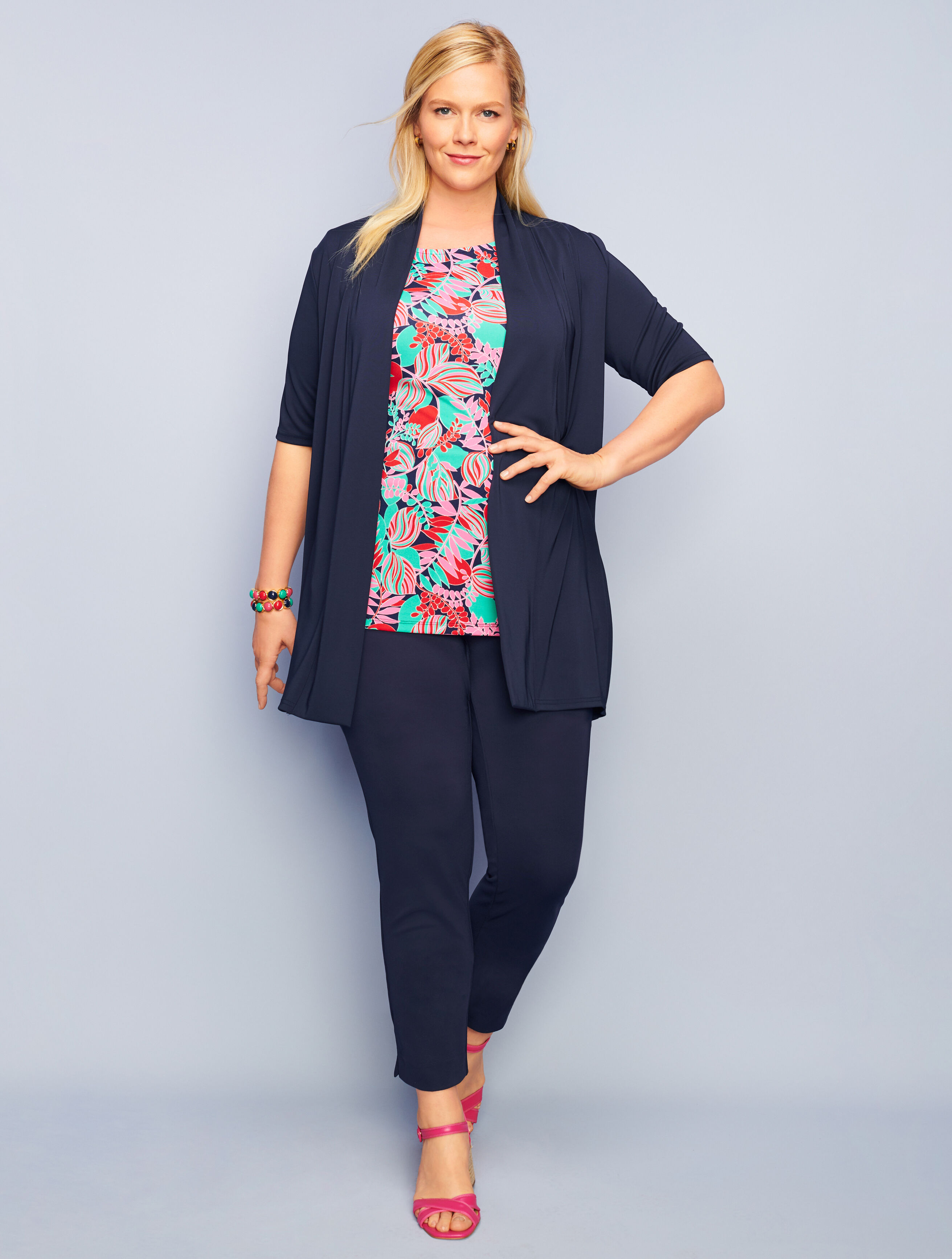 Plus Size Knit Jersey Pull-On Ankle Pant