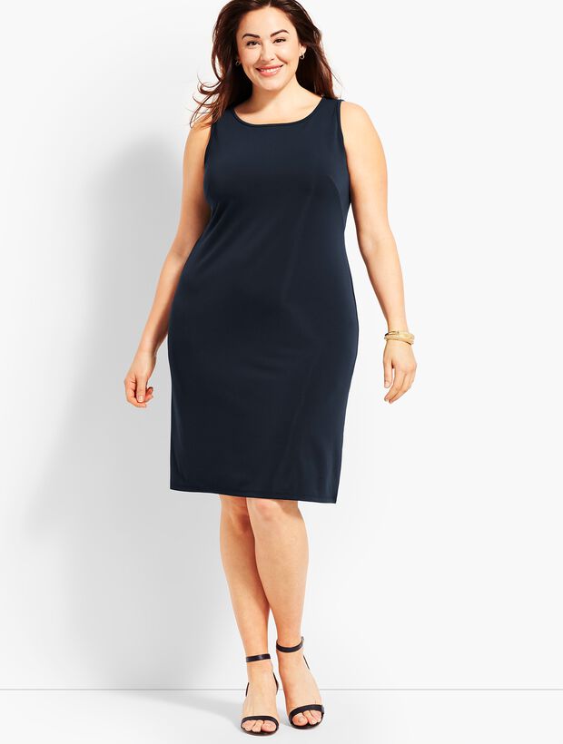 Sleeveless Matte Jersey Knit Shift Dress