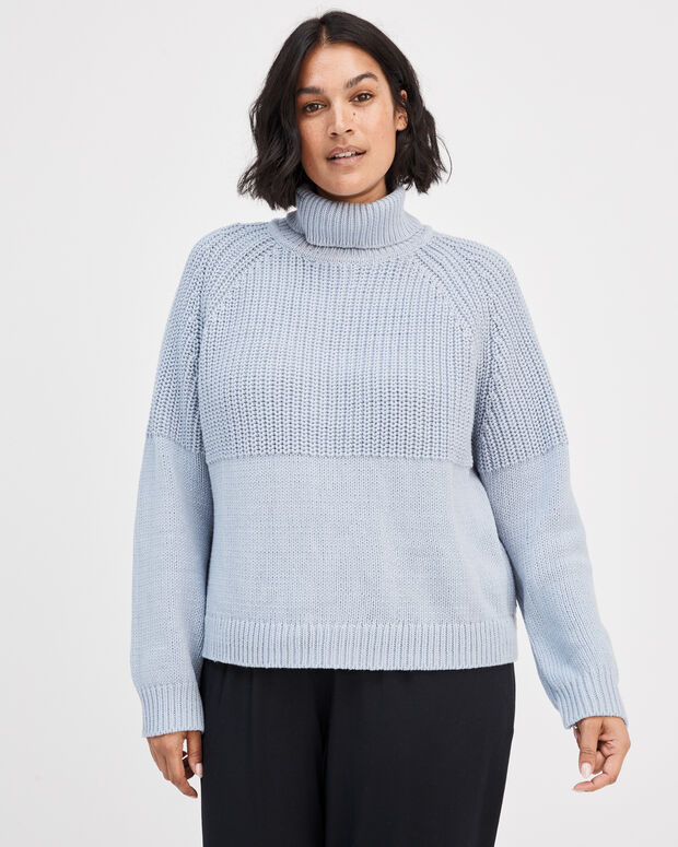 Double-Stitch Turtleneck Sweater