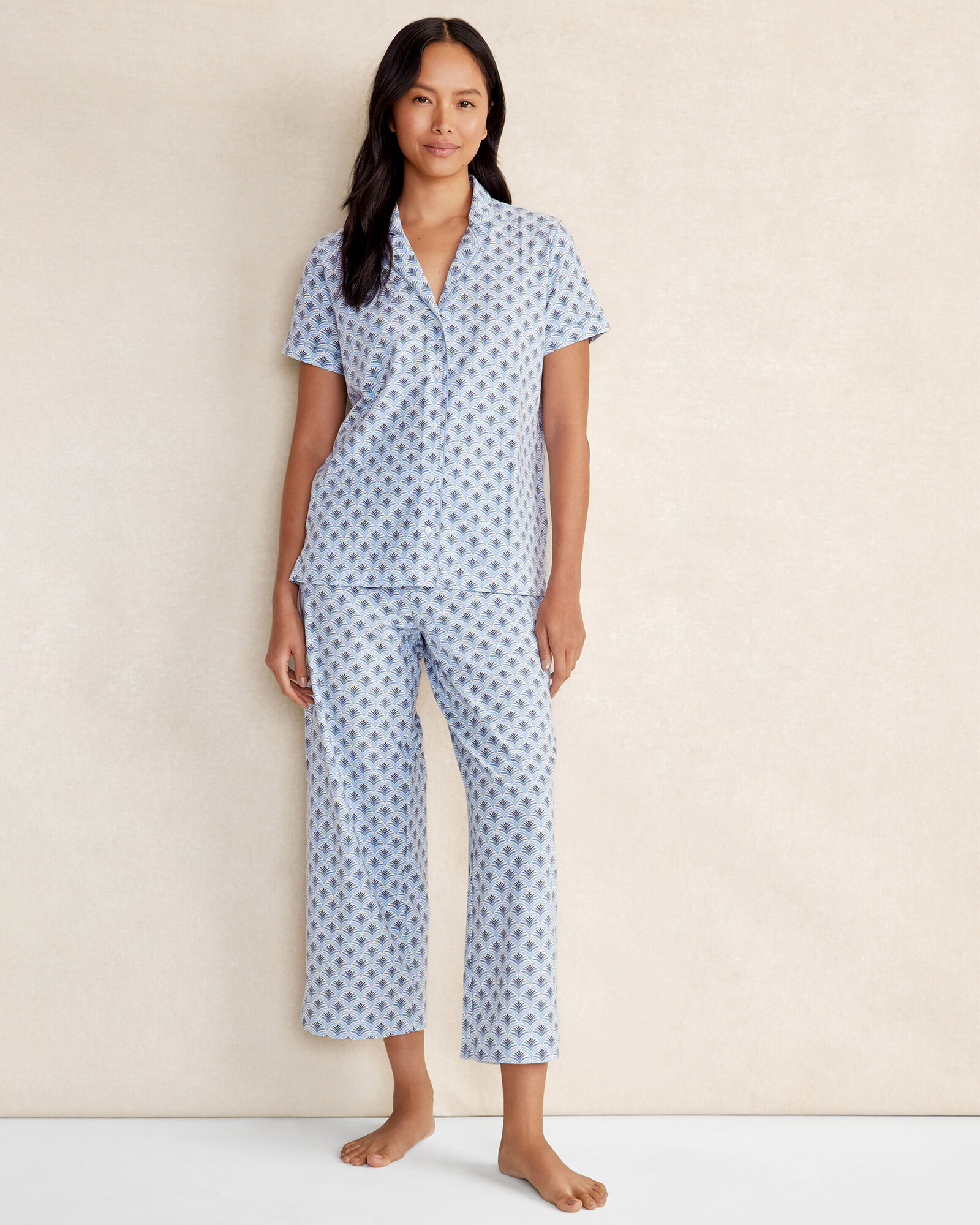 Organic Cotton Jersey Fern Scallop Sleep Set