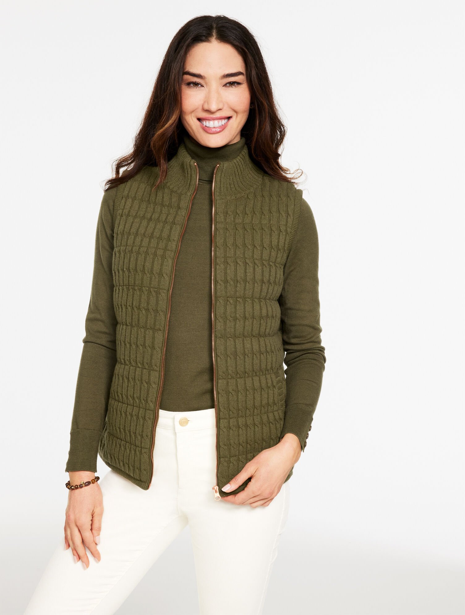 Cable Knit Quilted Vest