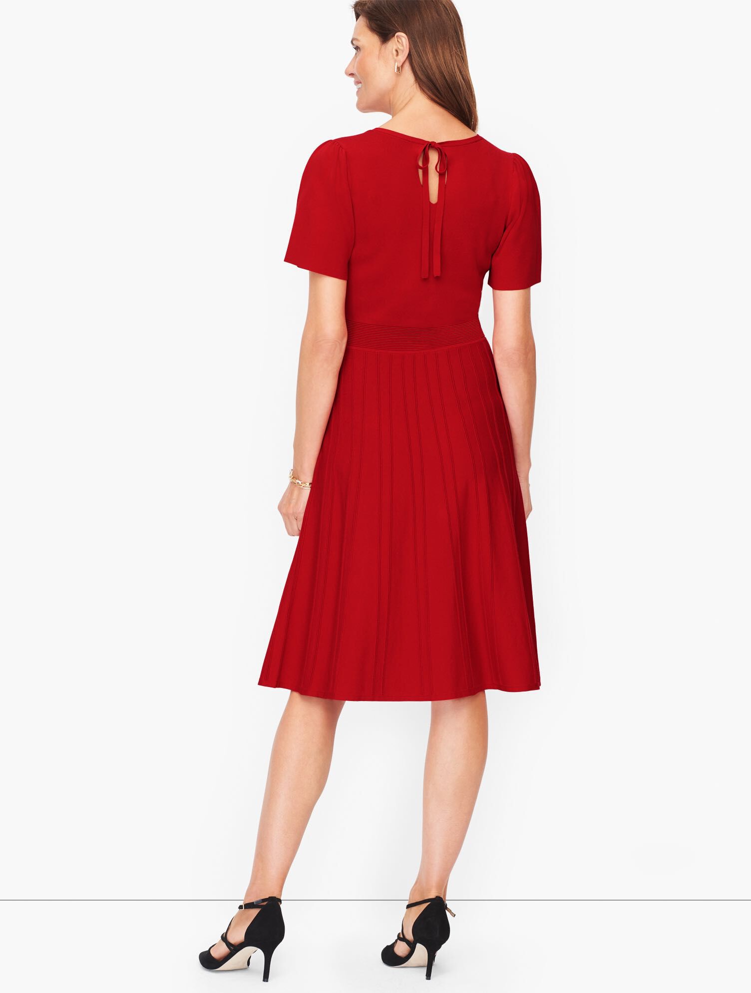 Flutter Sleeve Fit & Flare Dress | Talbots
