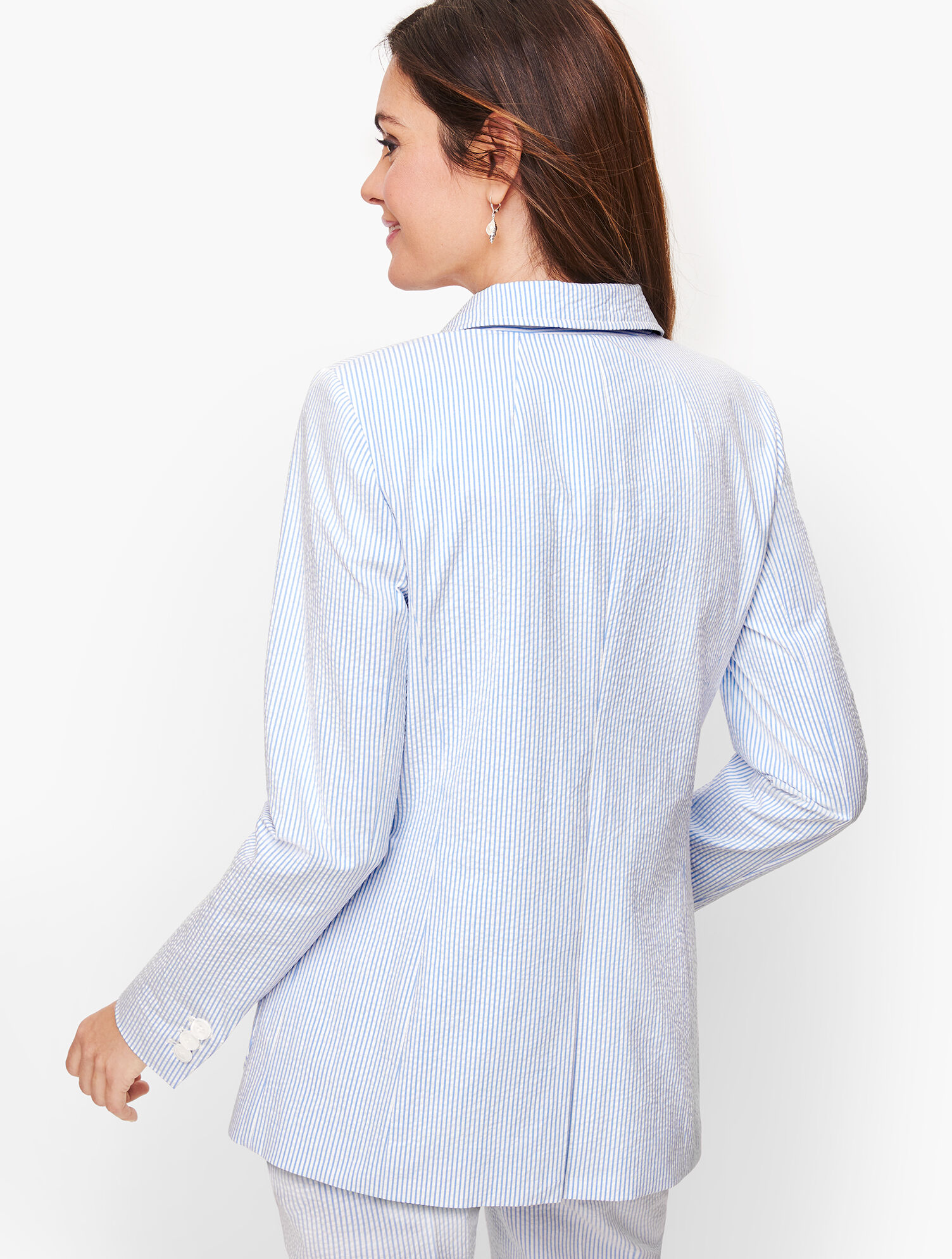 Seersucker Two Button Blazer