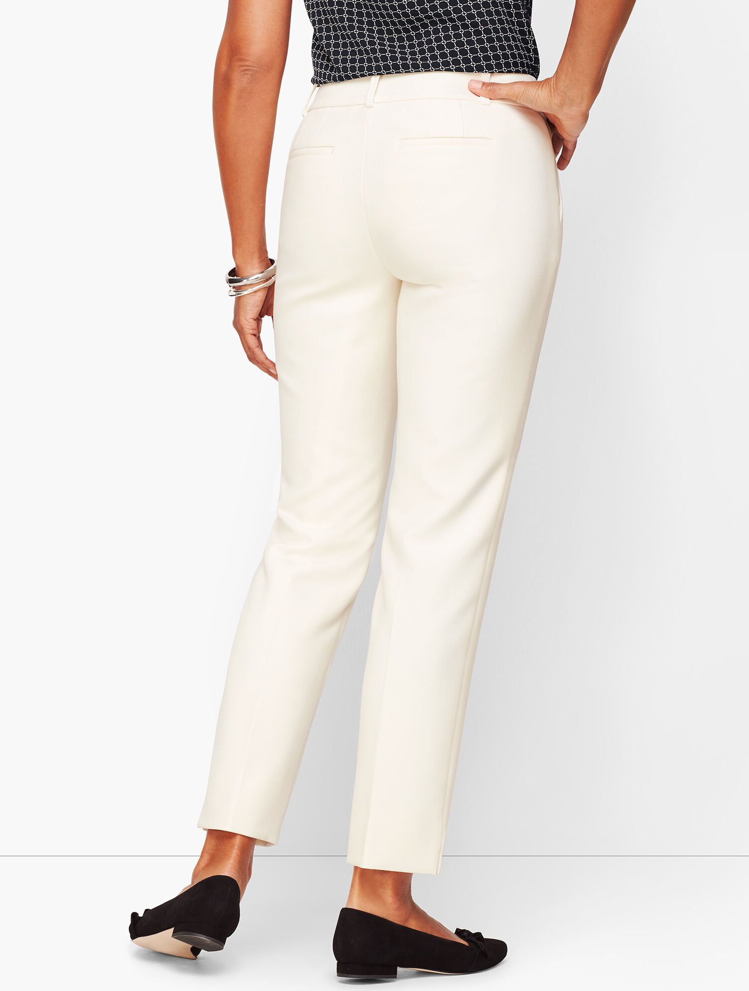 Talbots Hampshire Ankle Pants - Curvy Fit - Lined Ivory
