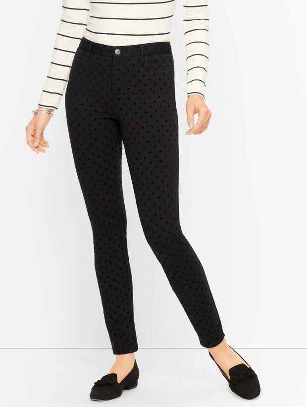 Talbots Soho 5-Pocket Flocked Dot Jeggings