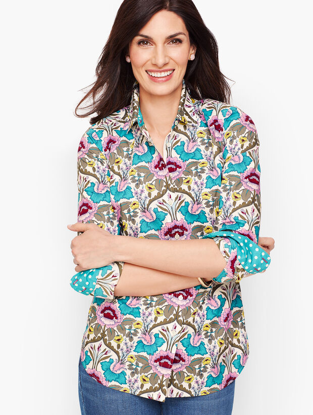 Classic Cotton Shirt Autumn Floral Talbots