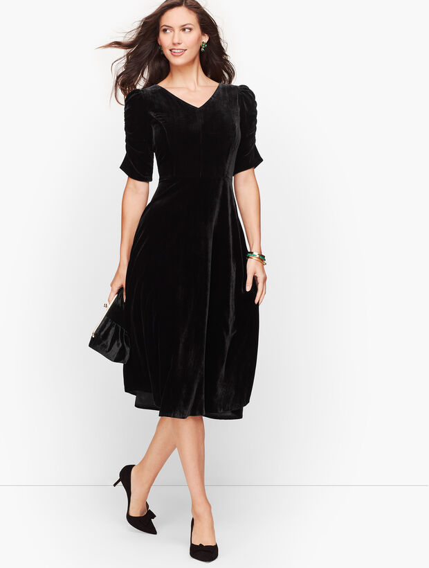 Velvet Fit &amp; Flare Dress