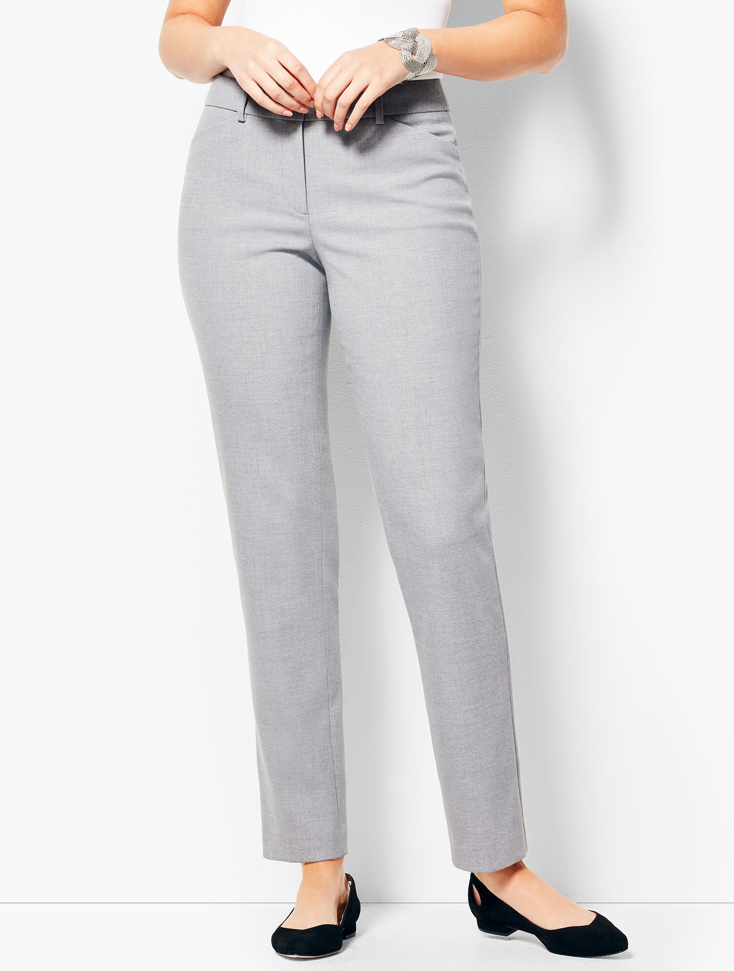 Talbots Hampshire Ankle Pant - Grey/Curvy Fit