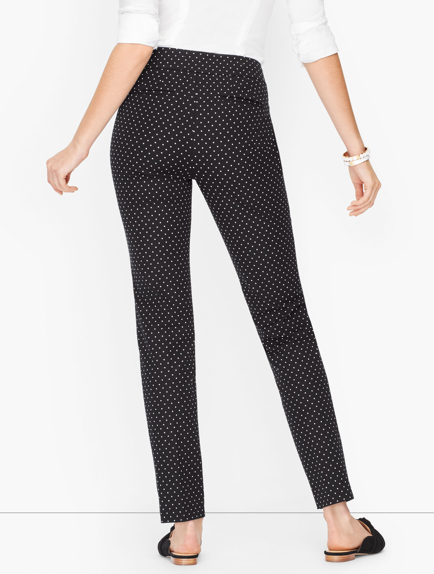 Plus Size Exclusive Talbots Chatham Fly Front Ankle Pants - Fresh Dot