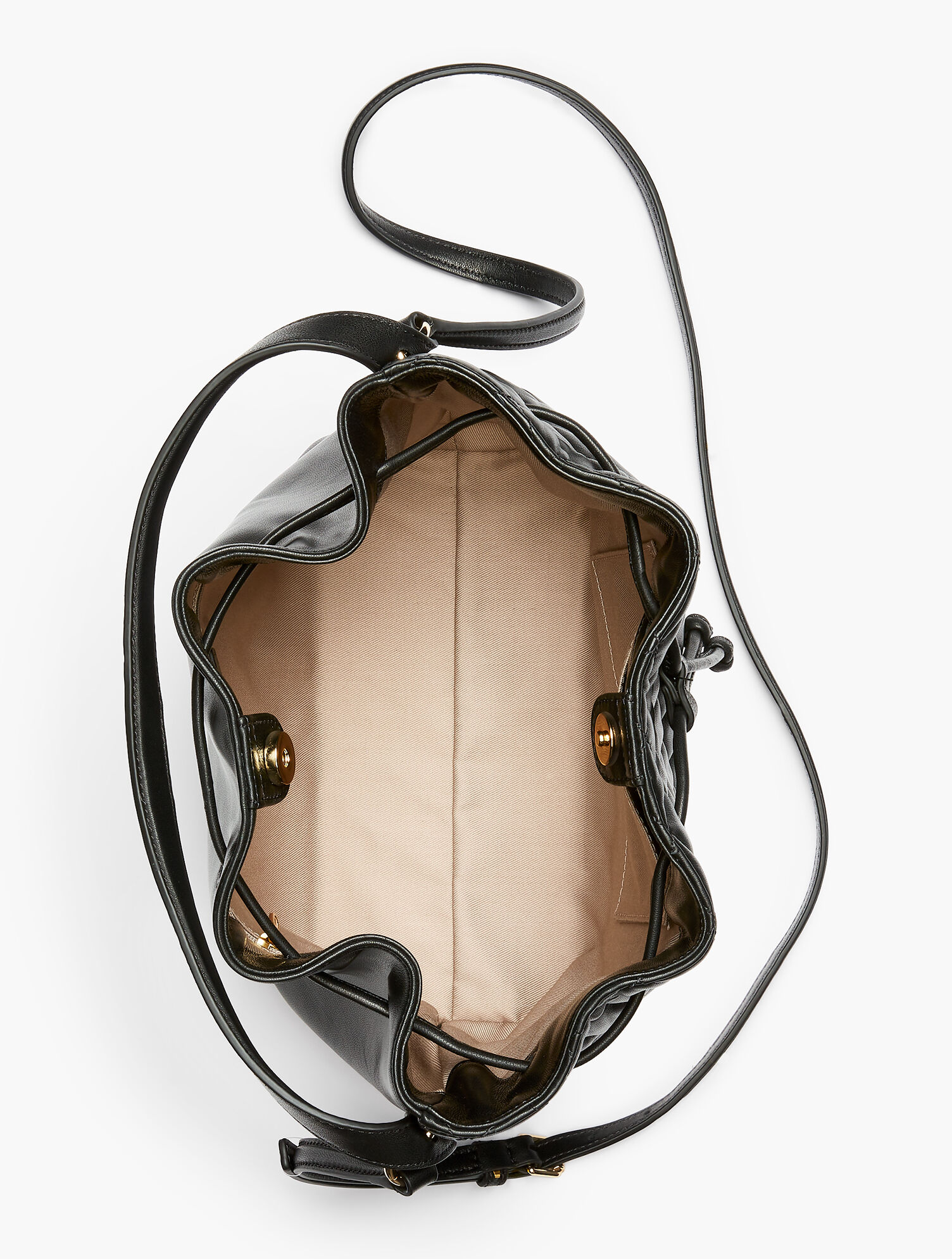 Nappa Leather Drawstring Bucket Bag
