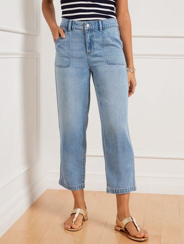 Summerweight Straight Ankle Jeans - Brickell Wash