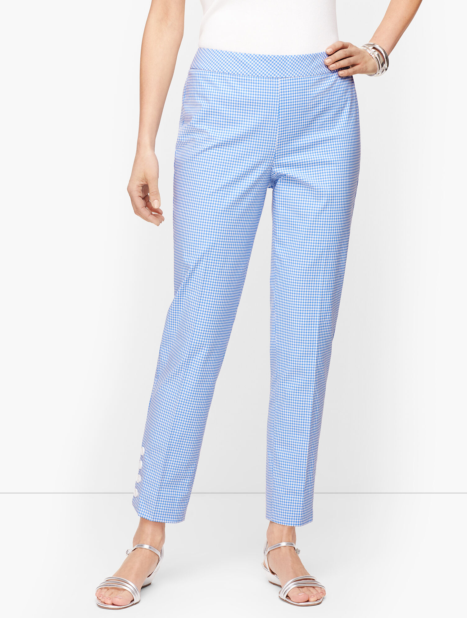 Gingham Slim Ankle Pants