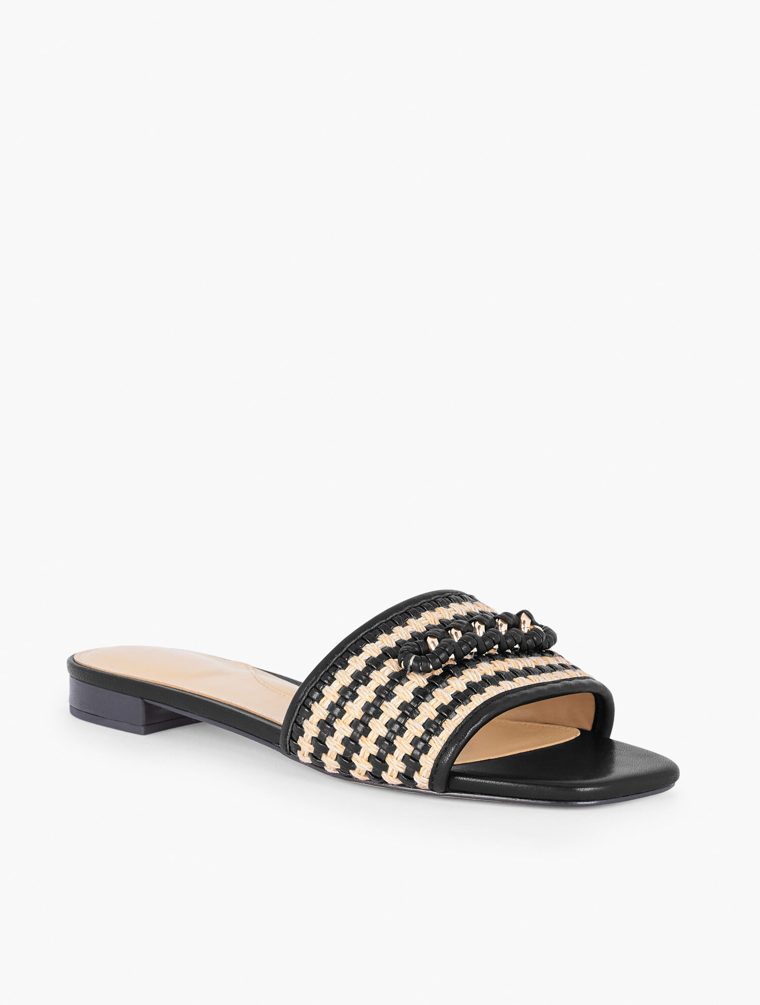 Violet Chain Woven Jute Slides