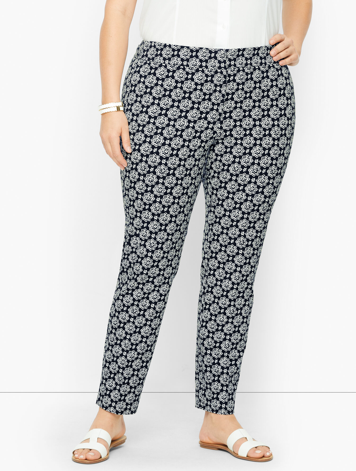 Plus Size Exclusive Talbots Chatham Ankle Pants - Distressed Medallion