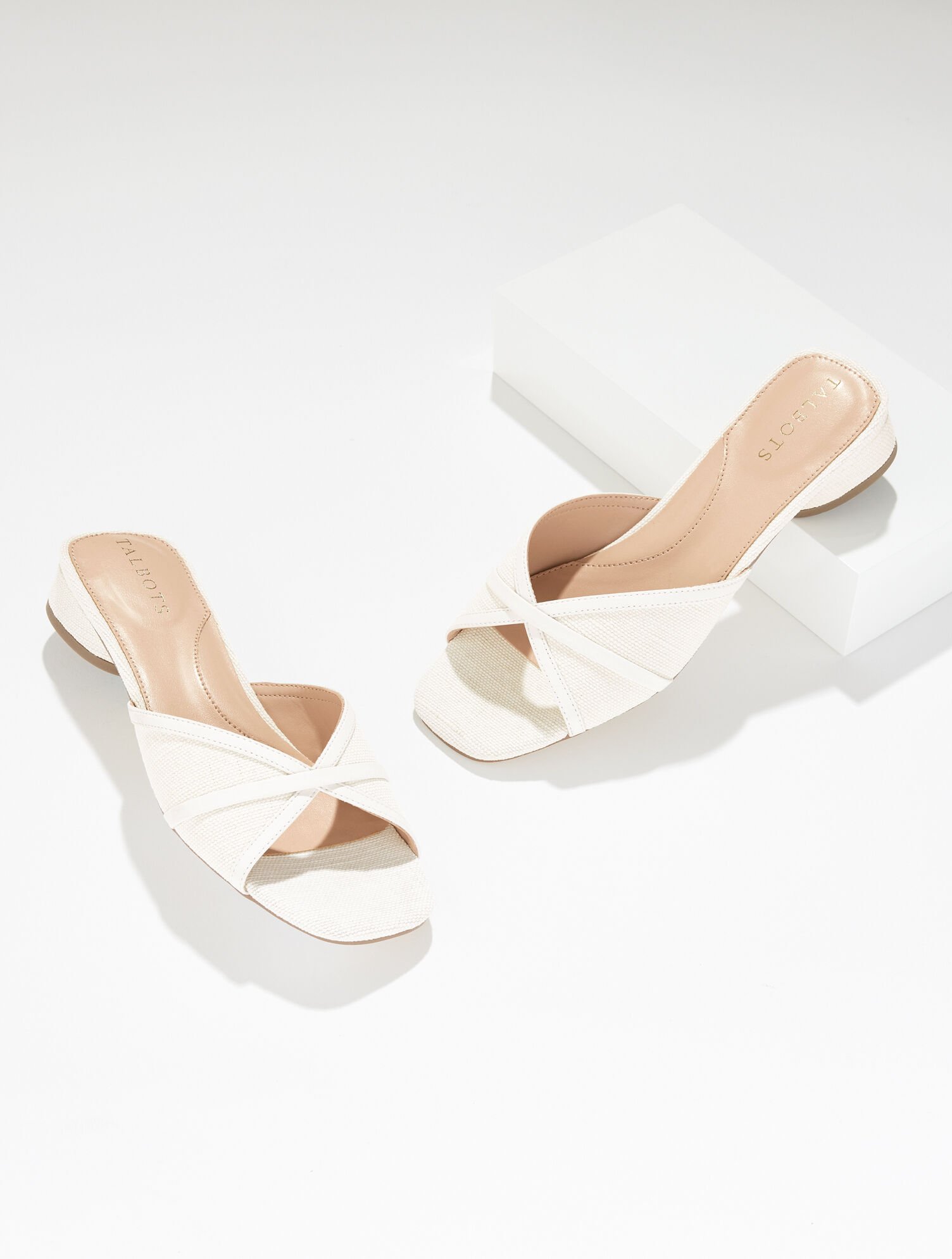 Val Block Heel Slide - Washed Linen