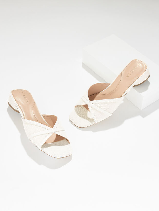 Val Block Heel Slide - Washed Linen