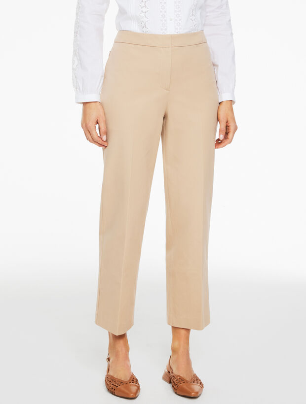 Straight Ankle Cotton Bi-Stretch Pants