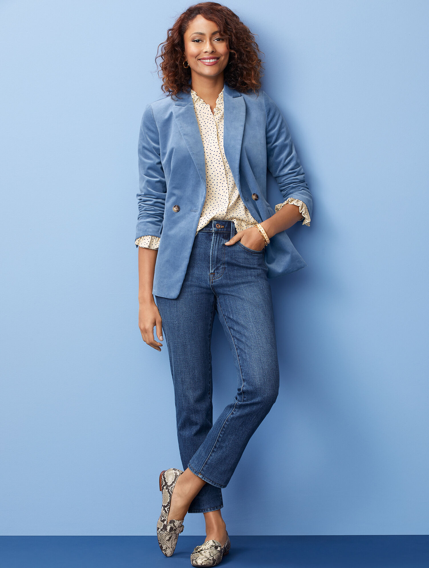 Double Breasted Corduroy Blazer