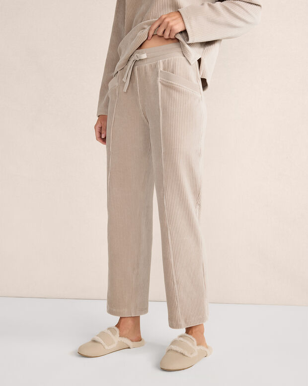 Corduroy Velour Drawstring Pants