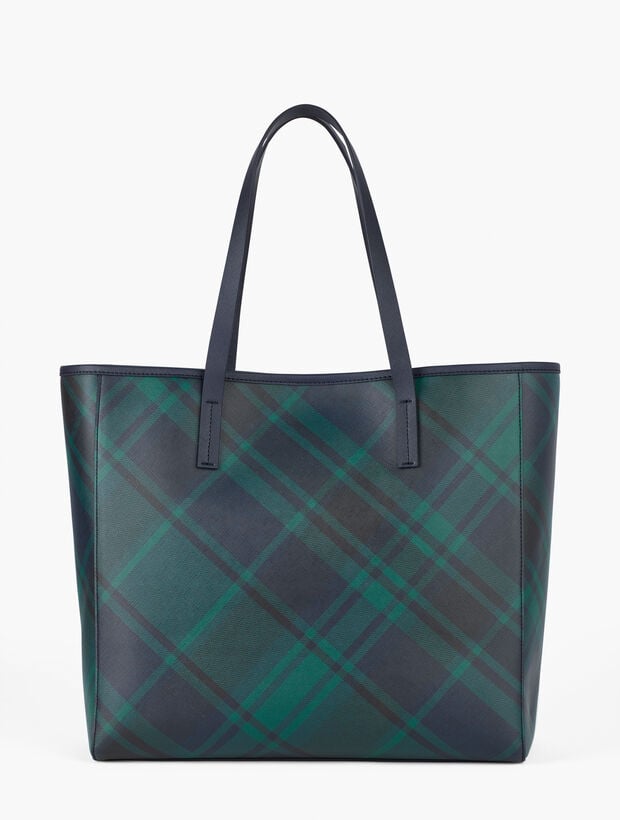 Oversized Printed Tote - Plaid