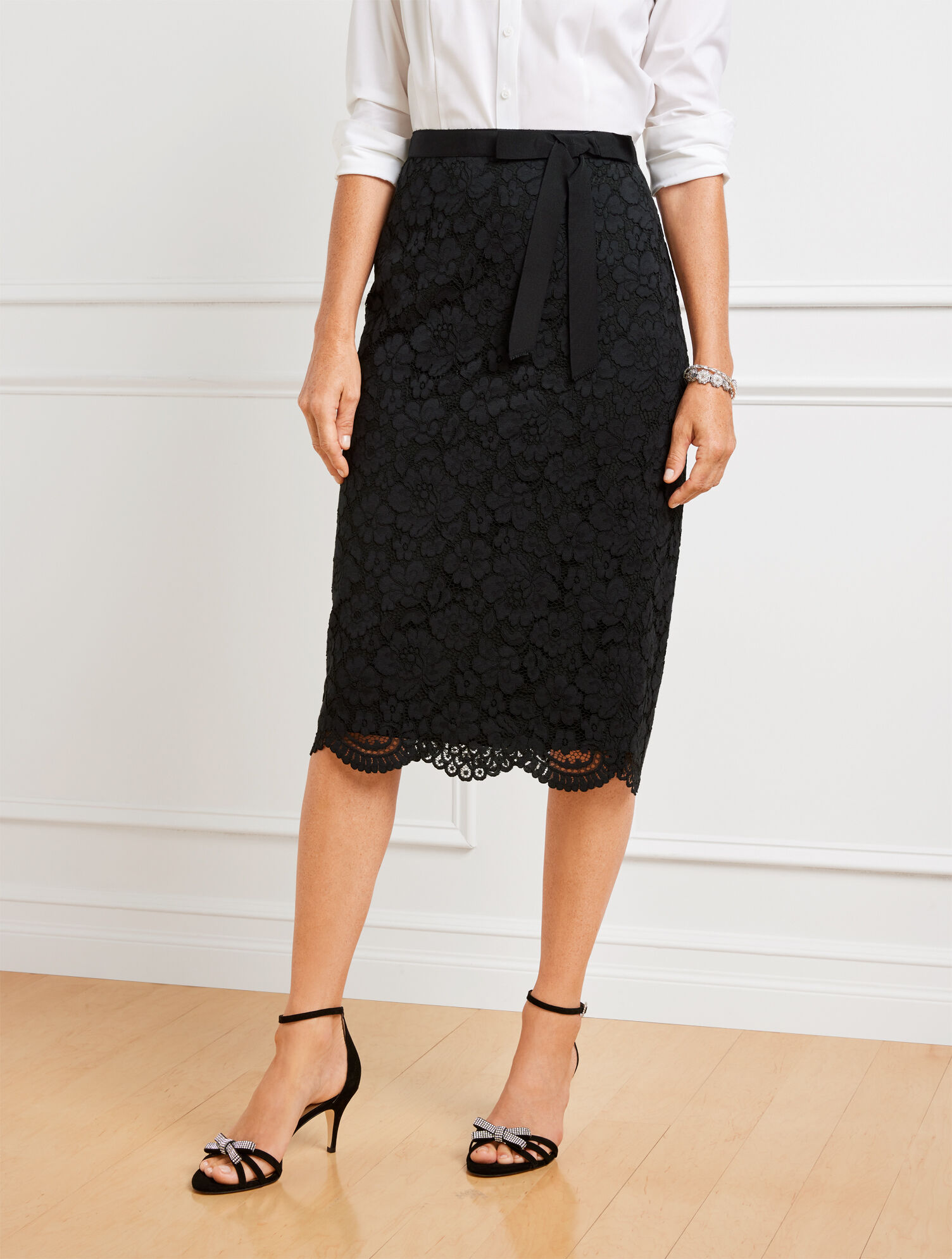 Floral Lace Pencil Skirt | Talbots