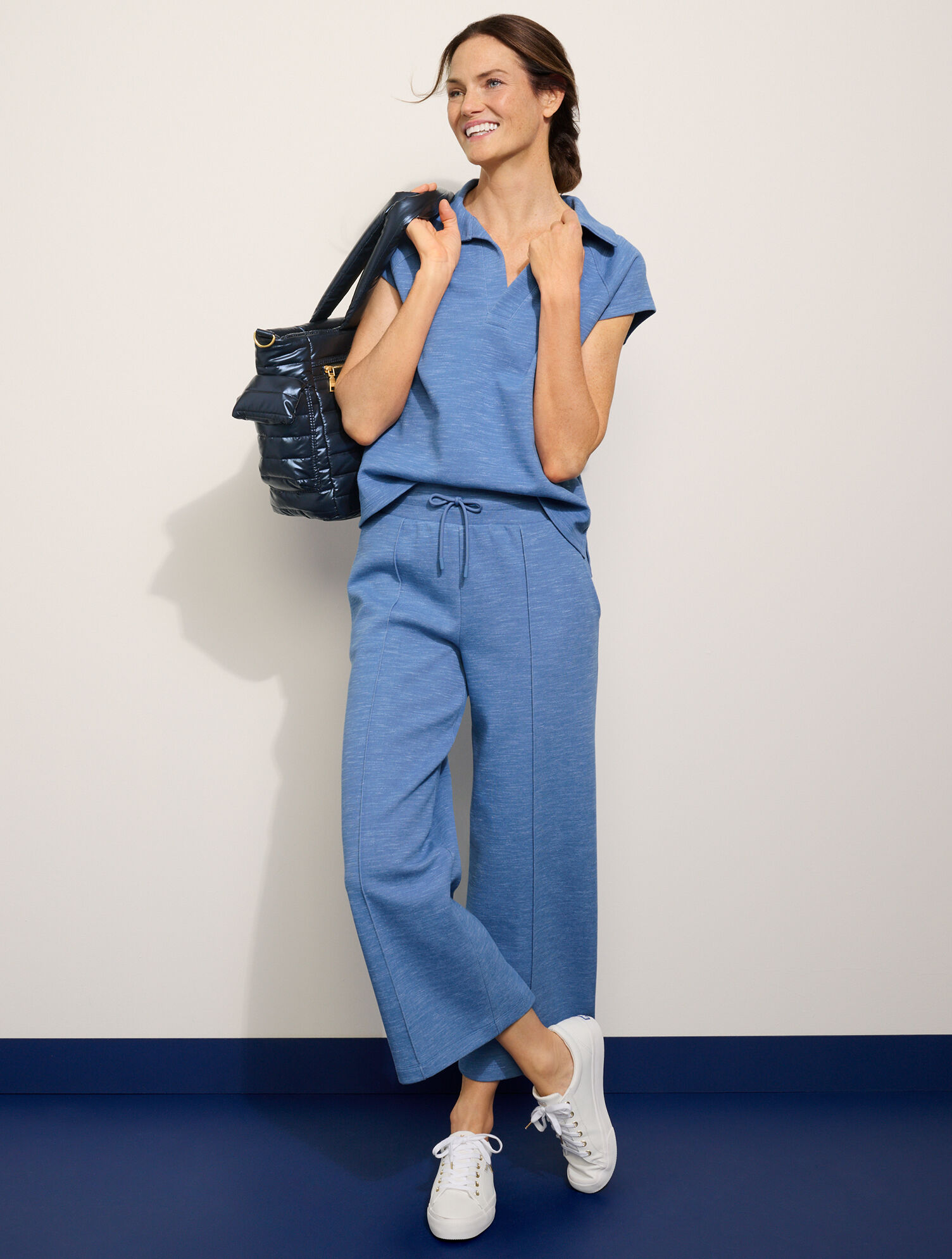 AirKnit Stretch Wide Crop Pants - Dark Marine