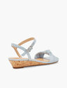 Capri Knot Mini Wedge Sandals - Linen Shimmer