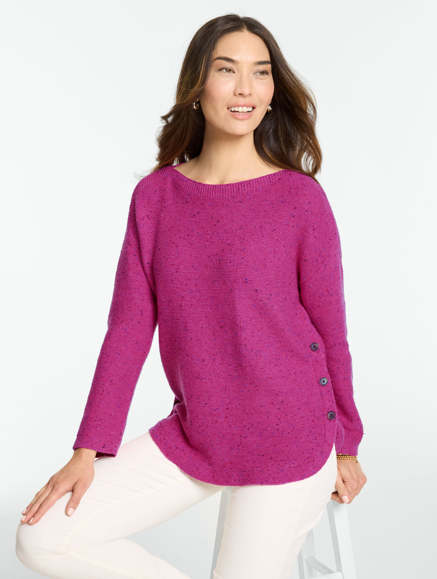 Donegal Button Hem Pullover