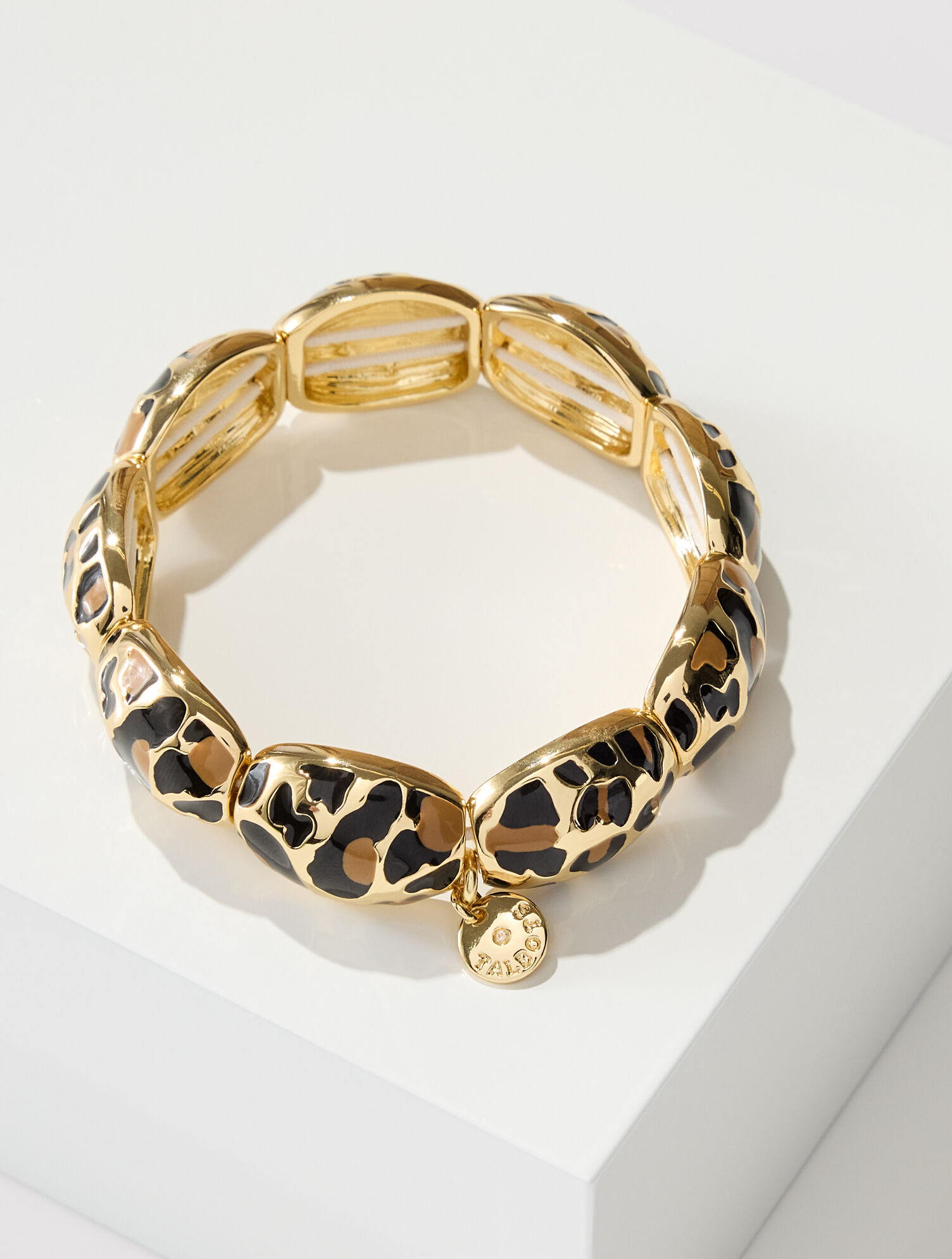 Leopard Enamel Stretch Bracelet