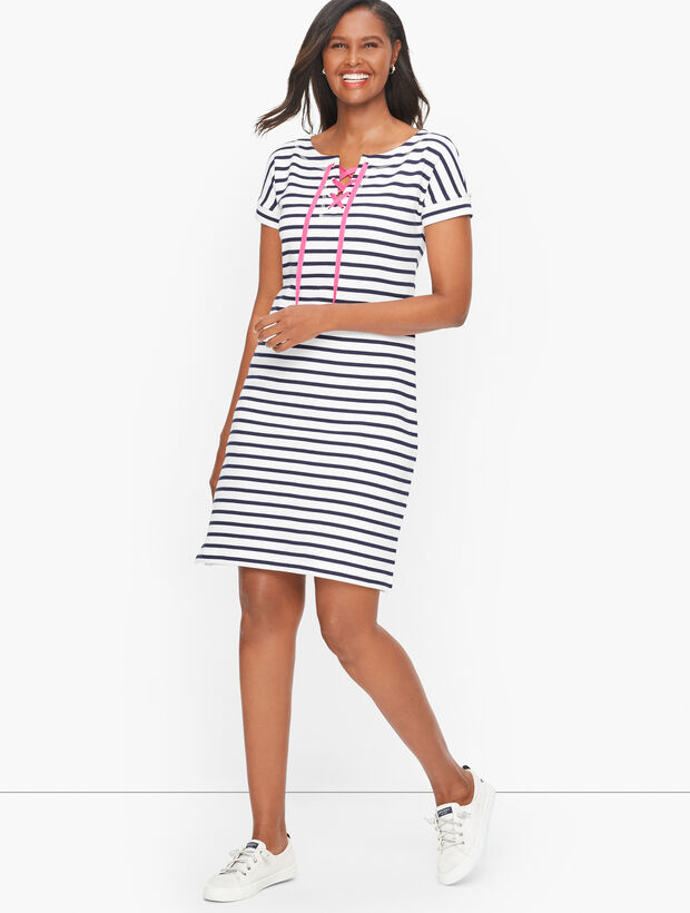 Cotton Terry Stripe Dress | Talbots
