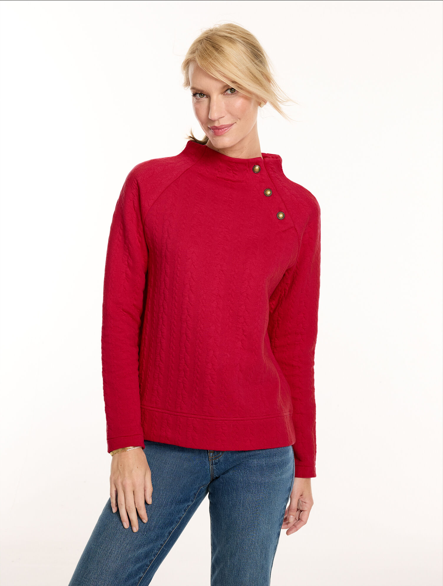 Button Shoulder Sweatshirt