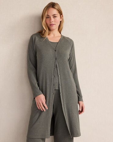 Drapey Rib Knit Duster