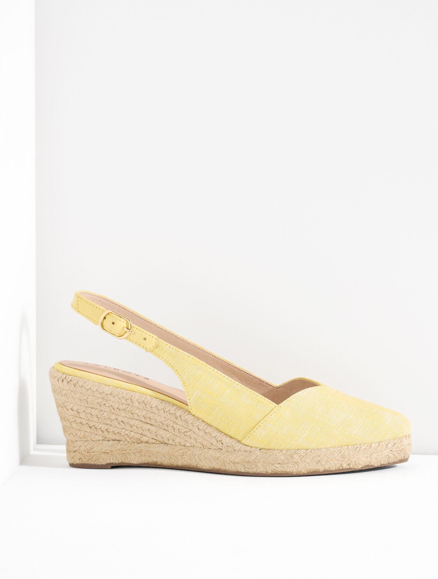 Vivi Slingback Espadrille Wedges - Cross Dye Linen