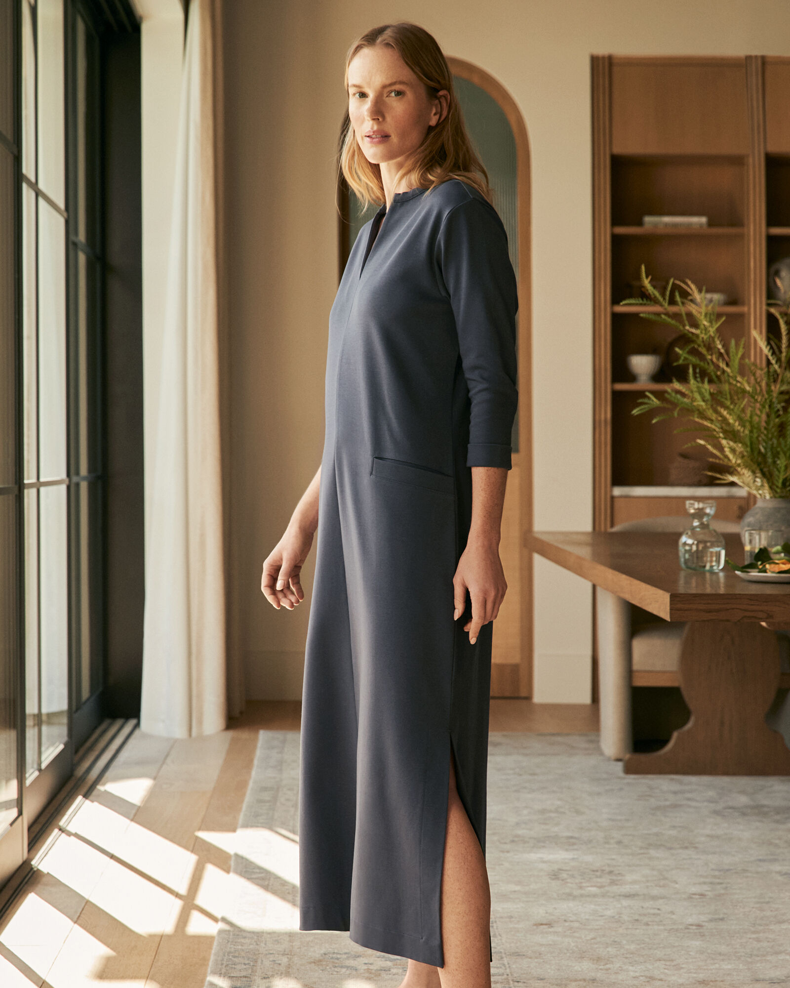 Polished Lounge Split-Neck Dress | Haven Well Within