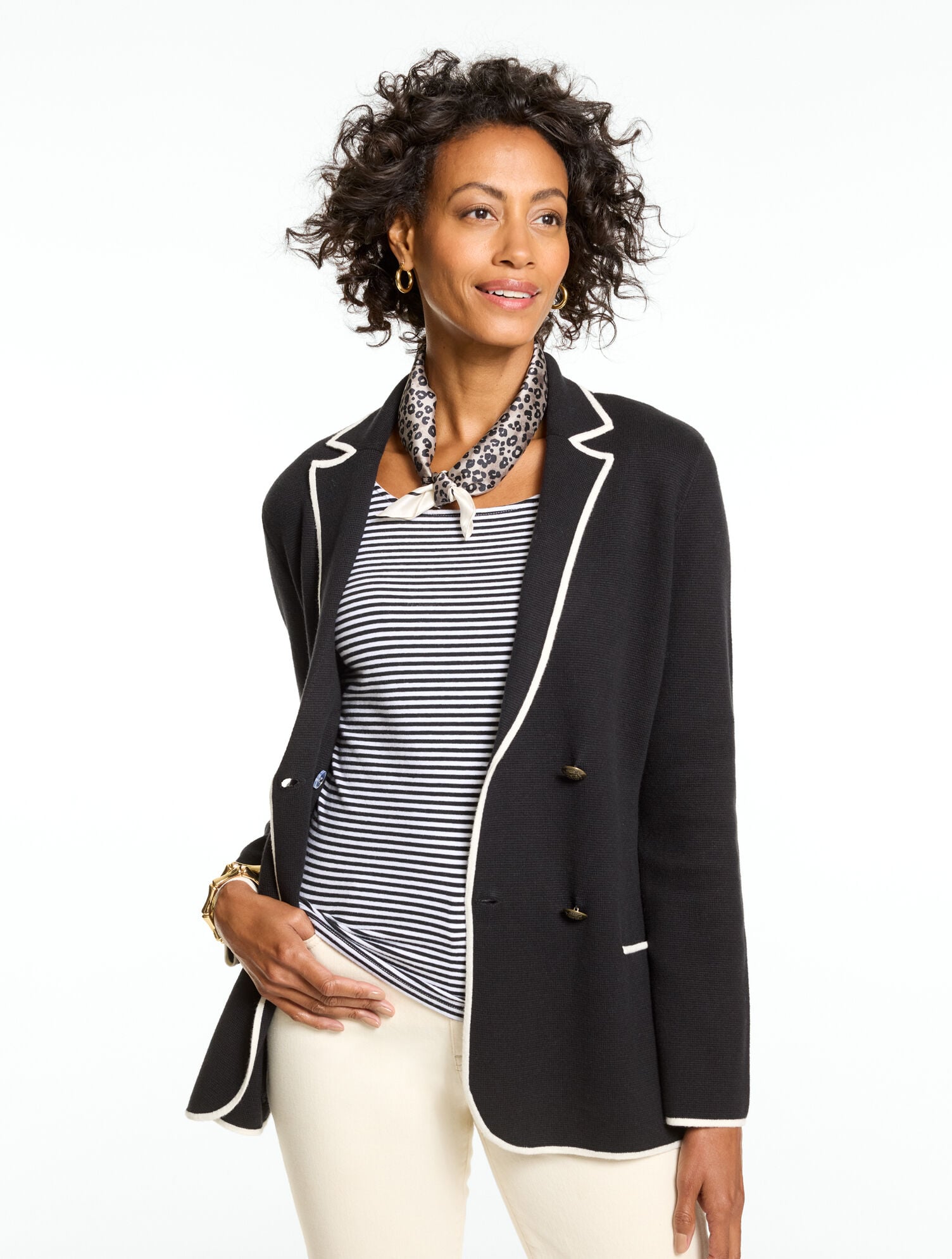 Tipped Sweater Blazer