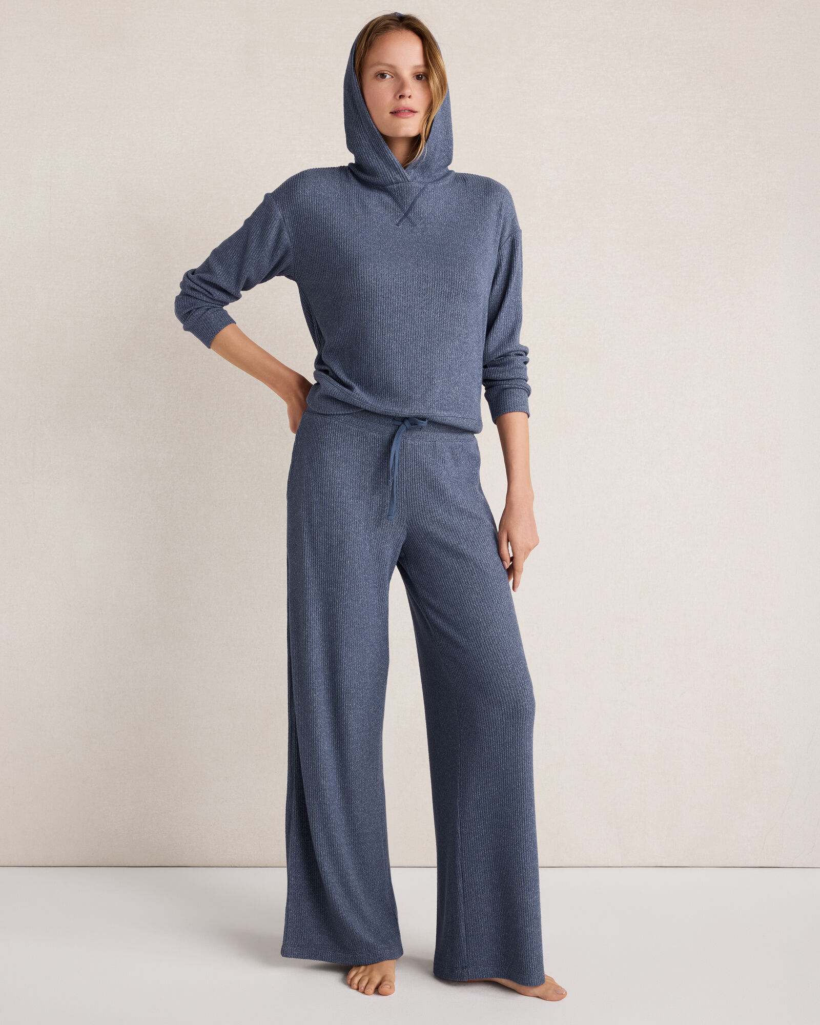 Resti Brushed Rib Knit Drawstring Pants