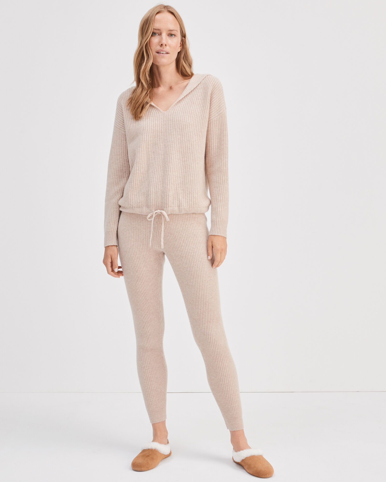 Cashmere Ribbed Hoodie