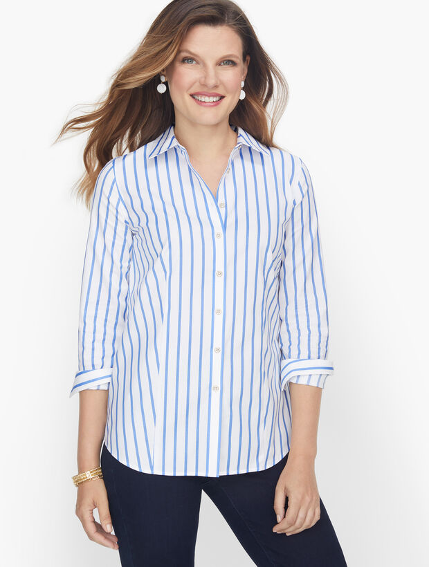 Talbots Womens Blue and White Striped Nautical T Shirt Dress Size Medium  Petite