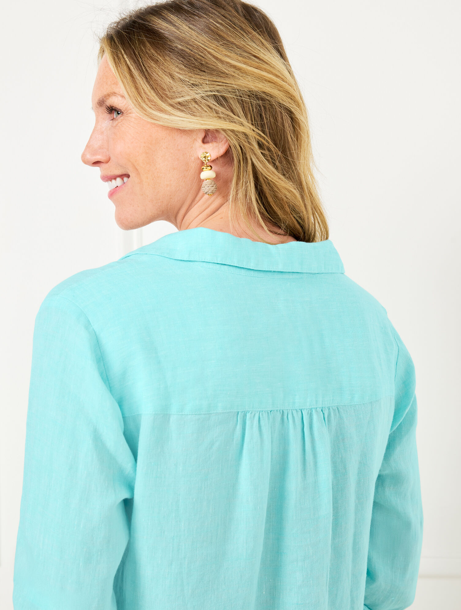 Long Sleeve Linen Kaftan Shirtdress