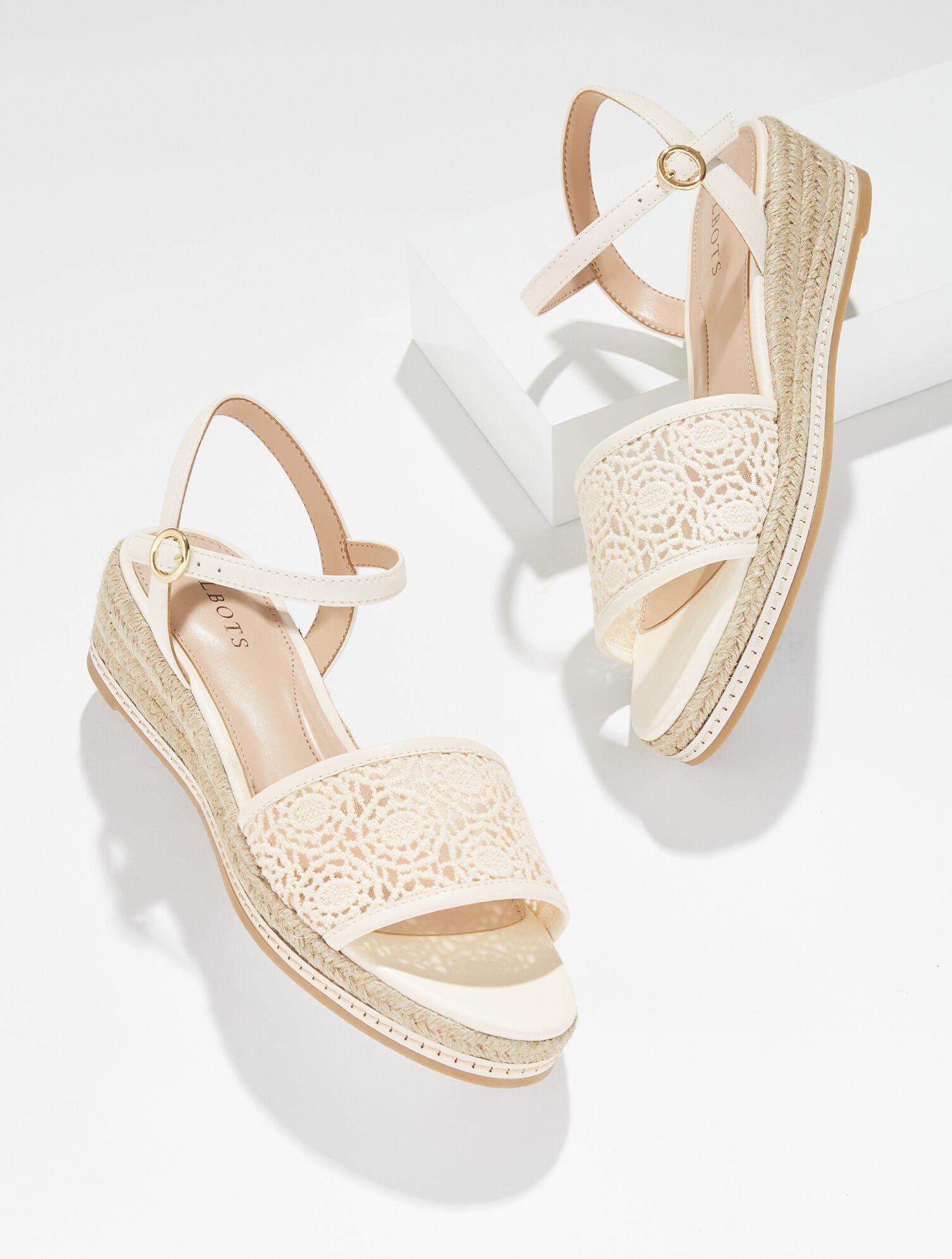 Pamela Crochet Wedge Sandals