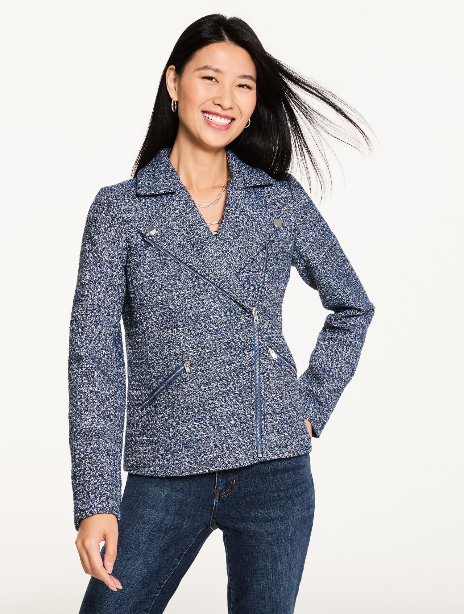 Misty Tweed Moto Jacket