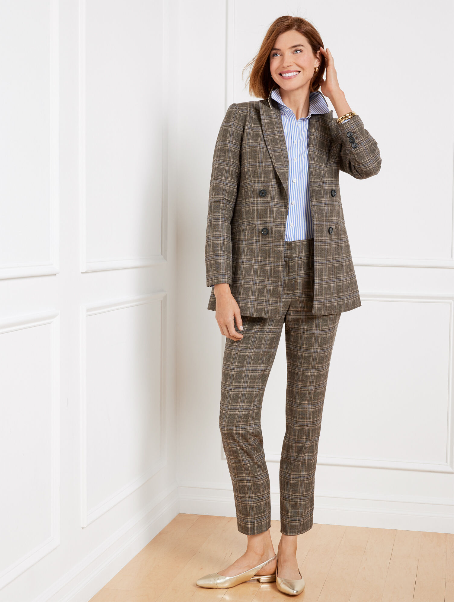 No Close Blazer - Glen Plaid