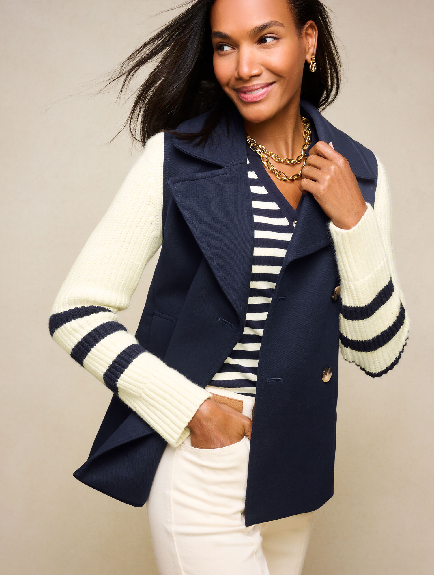 Sweater Sleeve Peacoat